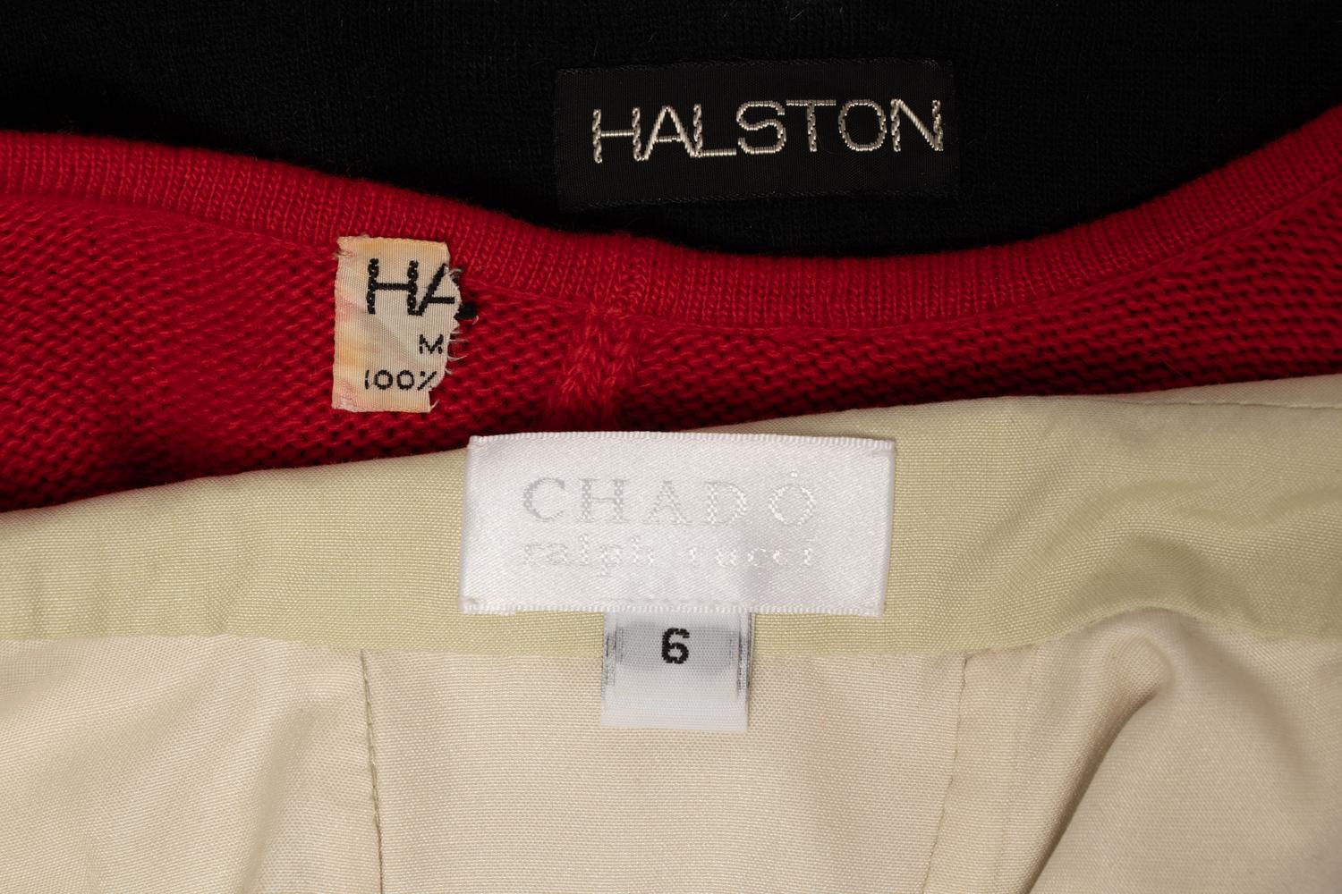 Two Halston Knit Items, One Ralph Rucci Top, 1970-2000s