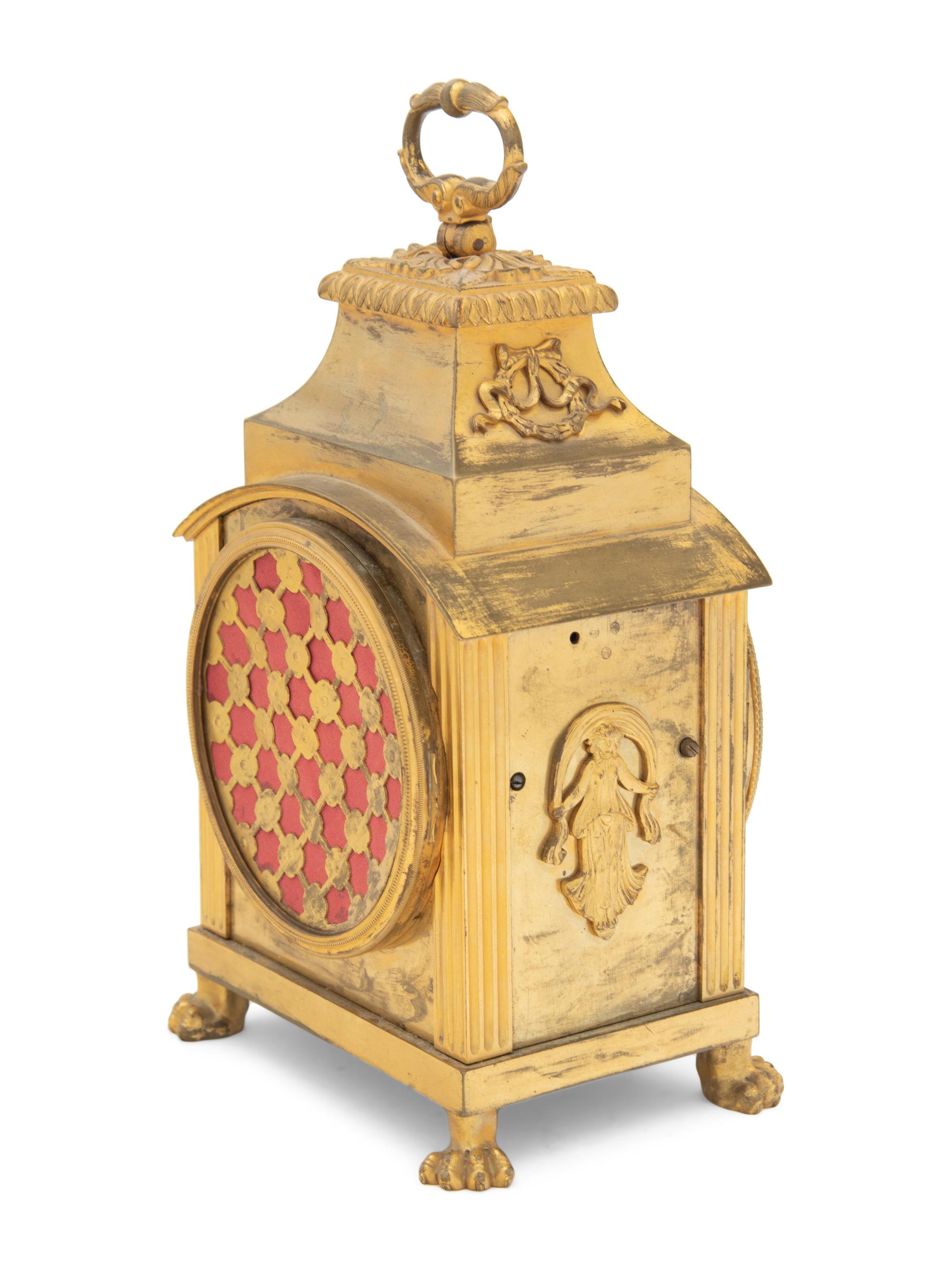 An Empire Gilt Bronze Pendule d'Officier