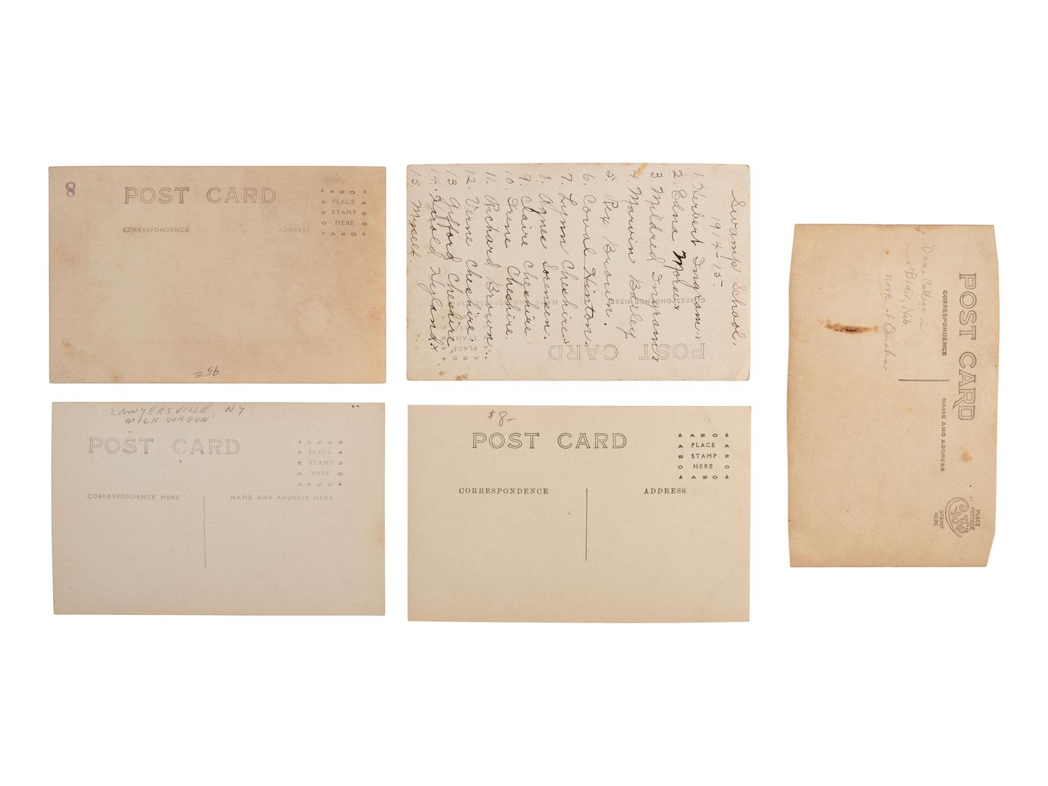 [EARLY PHOTOGRAPHY]. A group of 34 occupational real photo postcards, incl. artists, lecturers, lumberjacks, farmers, female telephone operators, factory workers, and other laborers.