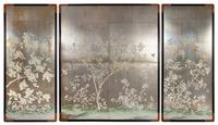 Three Gracie Hand-Painted Wallpaper Panels Largest height 83 3/4 x width 70 1/2 inches. — MID-20TH CENTURY