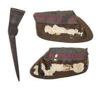 Delaware Child's Hide Moccasins, with Ribbonwork Cuffs, PLUS