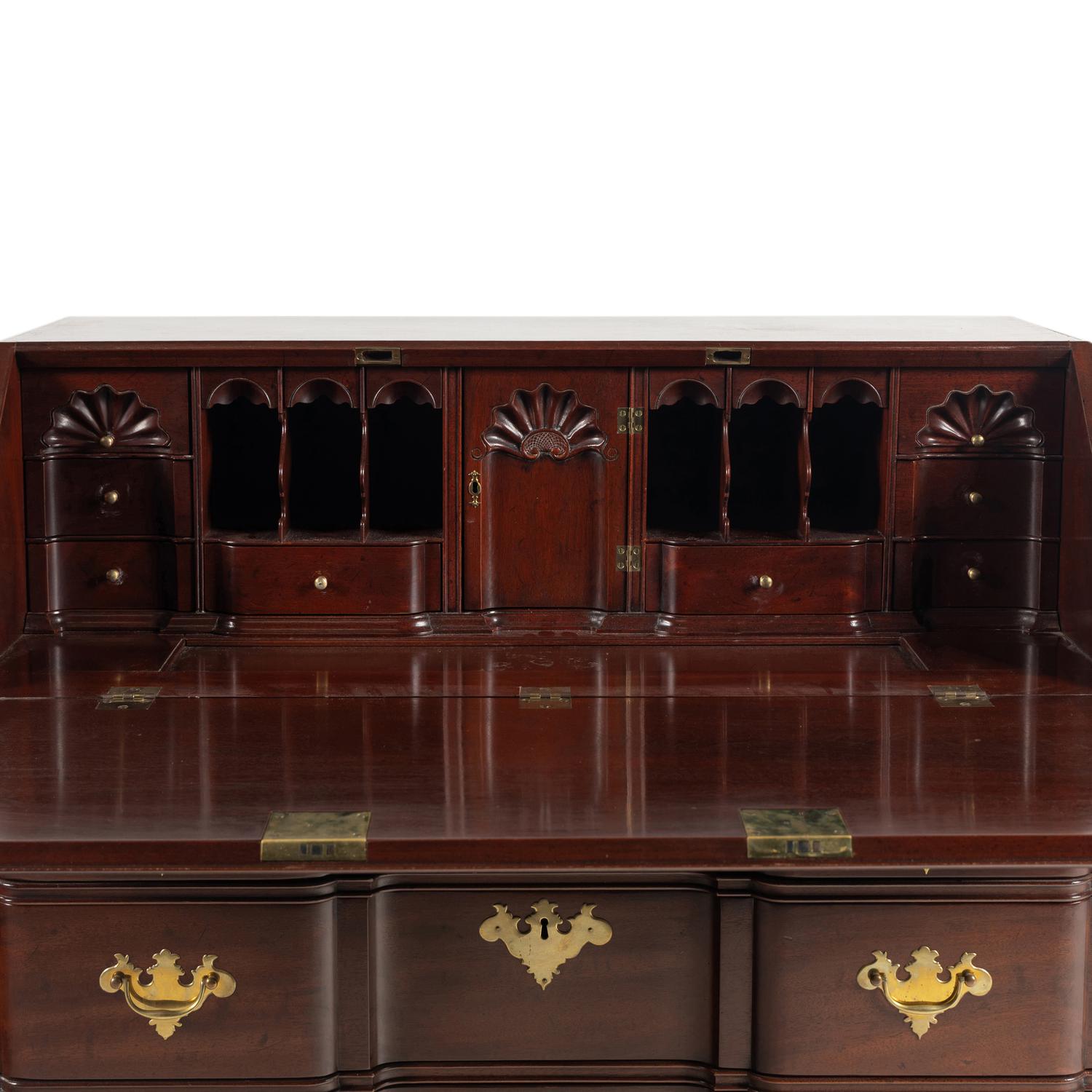 An American Chippendale Style Mahogany Slant-Front Bureau
