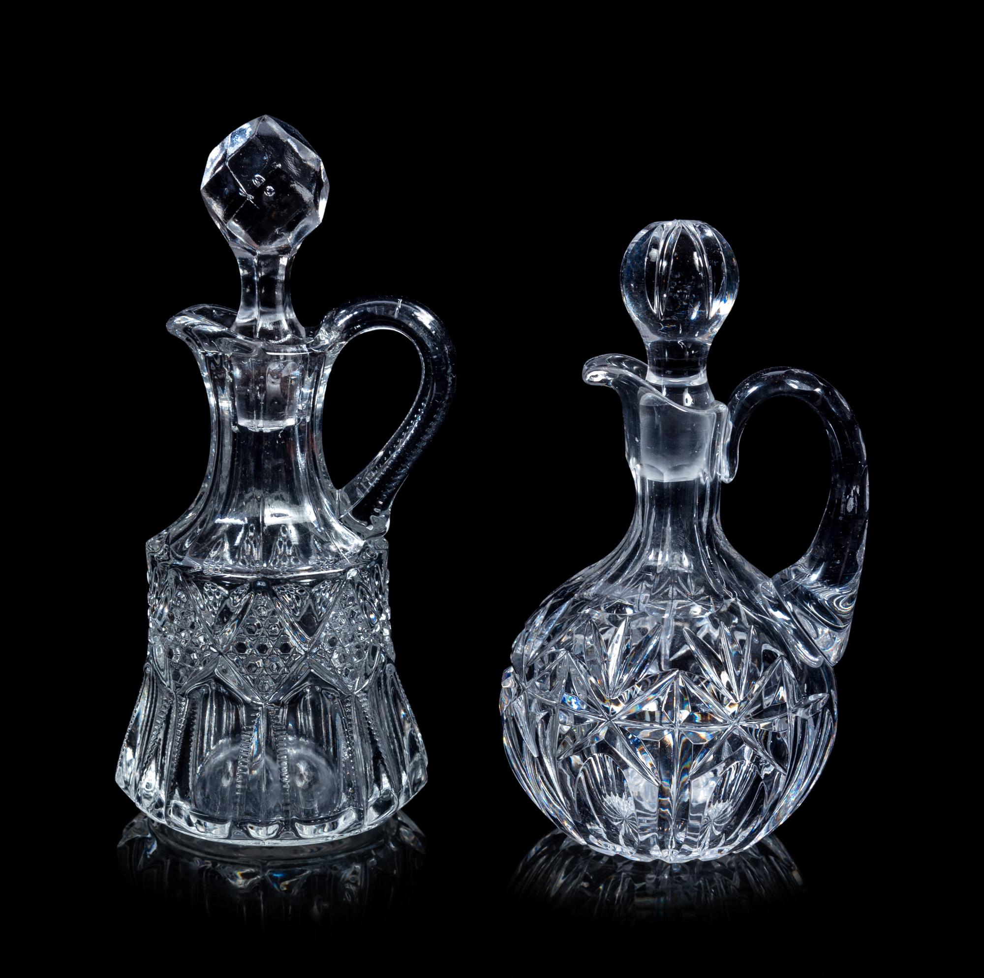 A Group of Eleven Cut and Molded Glass Serving Articles
