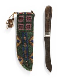 Sioux Beaded Knife Sheath, with Knife