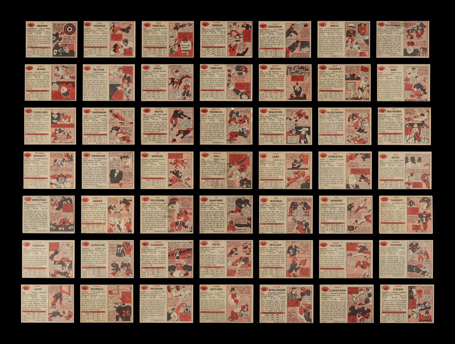 A Near Set of 1957 Topps Football Cards (150/154)