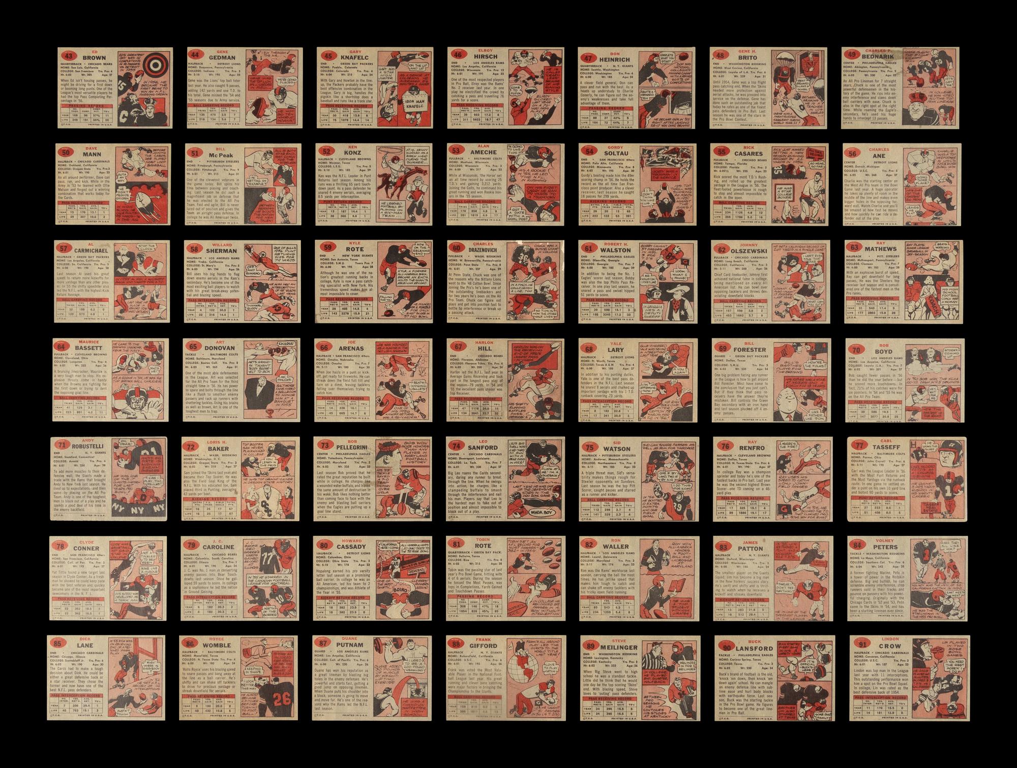 A Near Set of 1957 Topps Football Cards (150/154)
