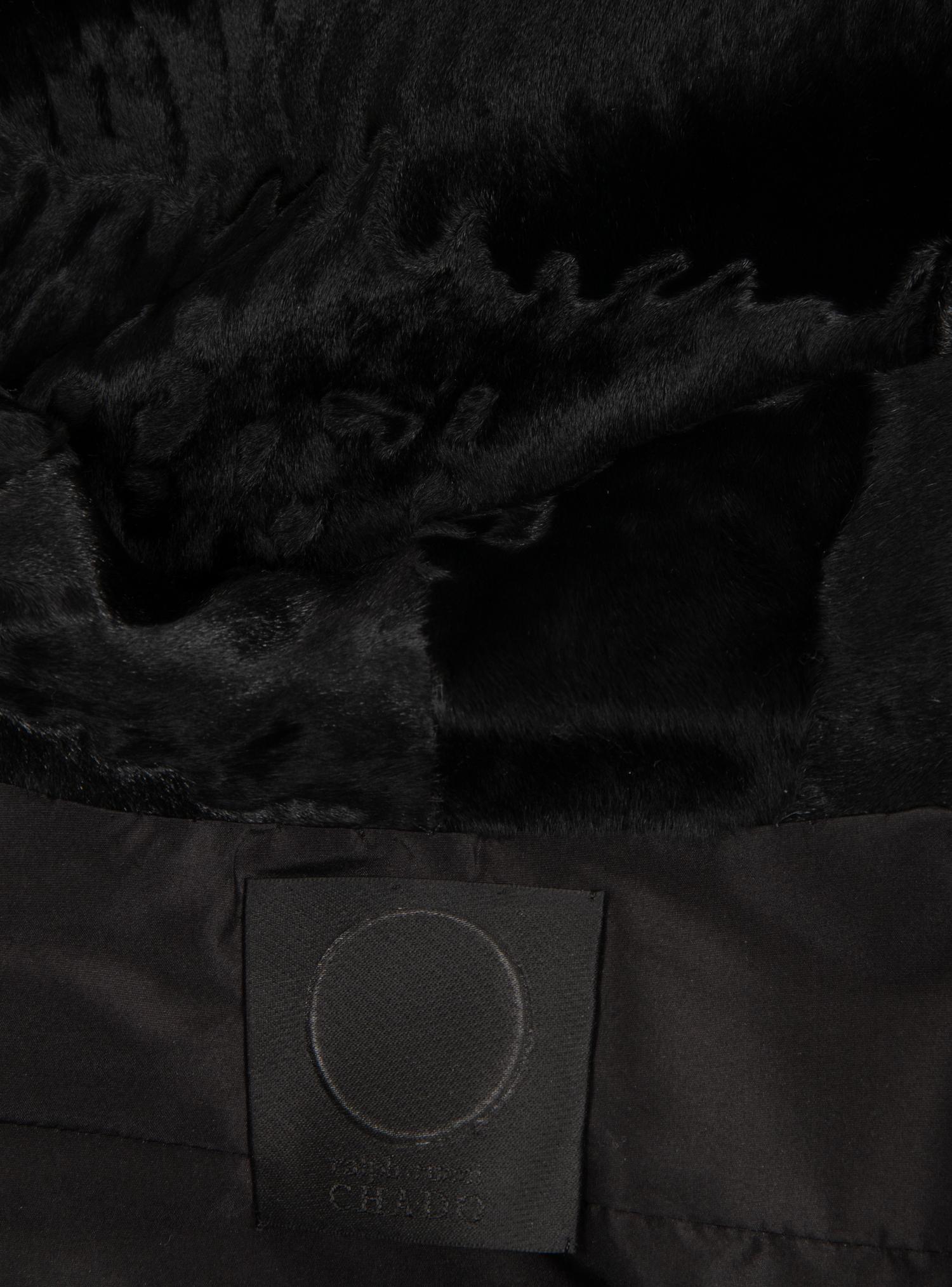 Ralph Rucci Broadtail Jacket with Fisher Fur Cuffs