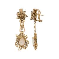 CONVERTIBLE OPAL AND DIAMOND EARCLIPS