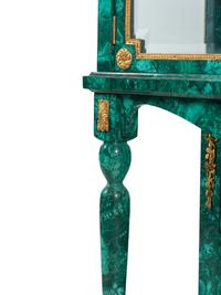 A Louis XVI Style Malachite Veneered Vitrine Cabinet
