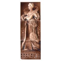 A Three Piece Glazed Ceramic Tile Set by Hamilton Tile Works 6" W x 1" D x 18" H — United States, 19th Century