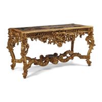 A Louis XV Style Giltwood and Chinese Lacquer Table