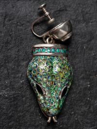 Taxco Sterling Silver and Enamel Serpent Necklace, Bracelets, and Earring Suite, 1955-1978