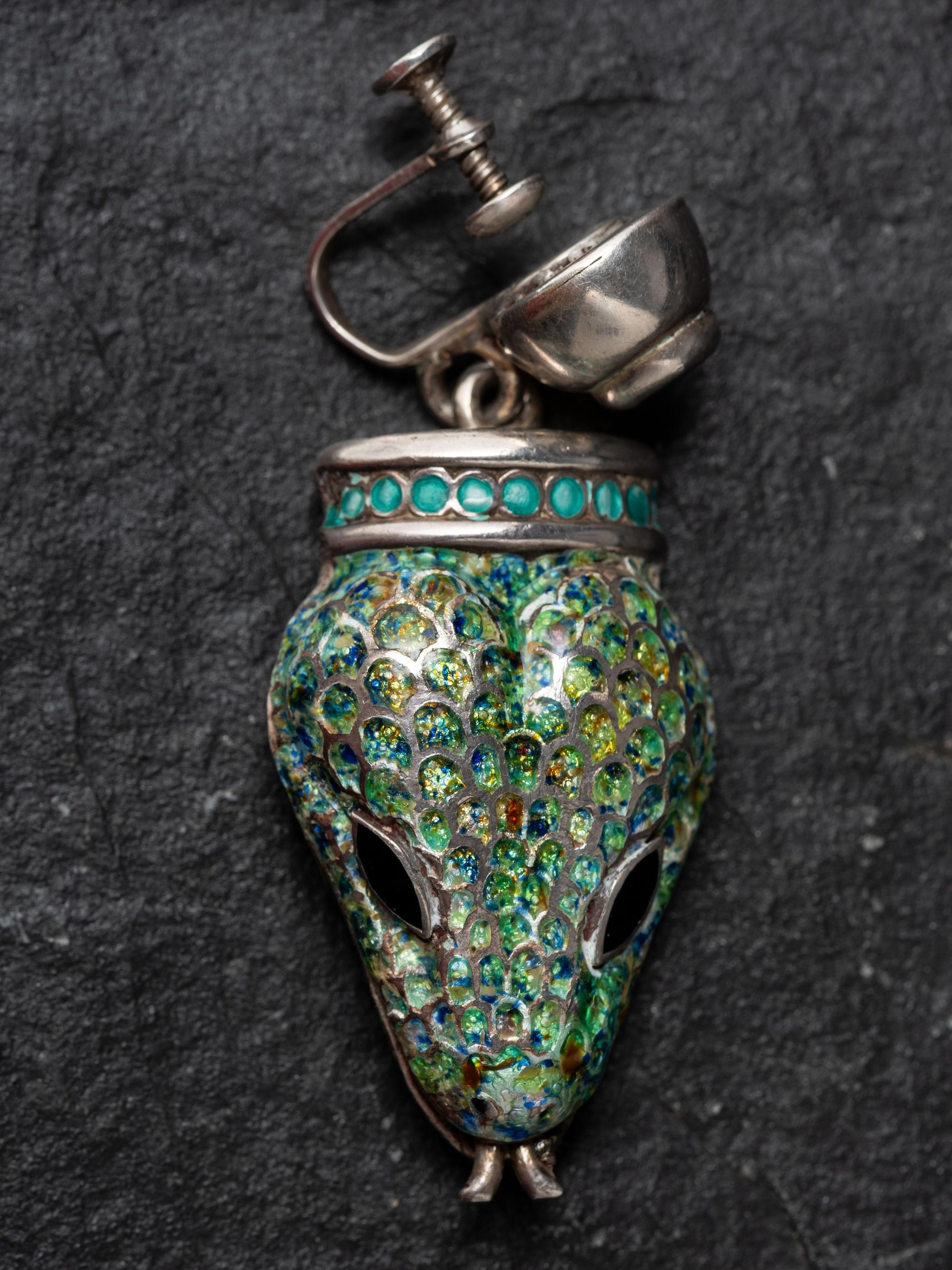 Taxco Sterling Silver and Enamel Serpent Necklace, Bracelets, and Earring Suite, 1955-1978
