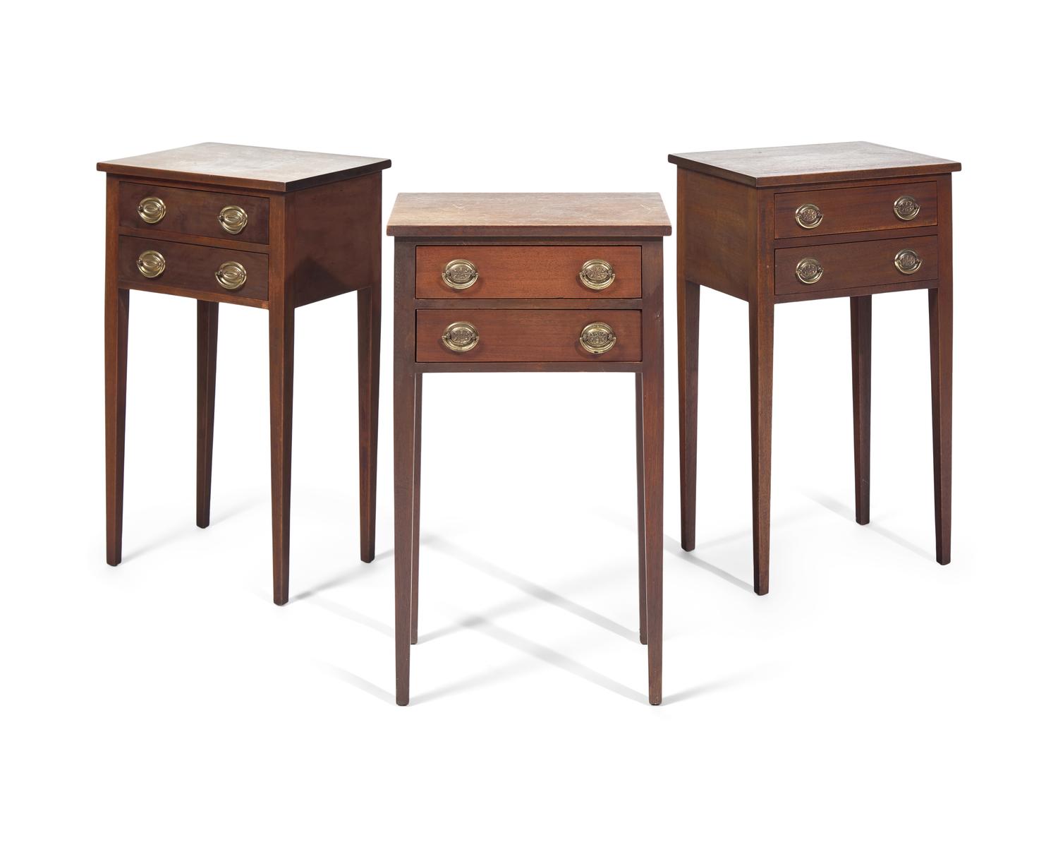 A Group of Three Federal Style Mahogany Two-Drawer Stands