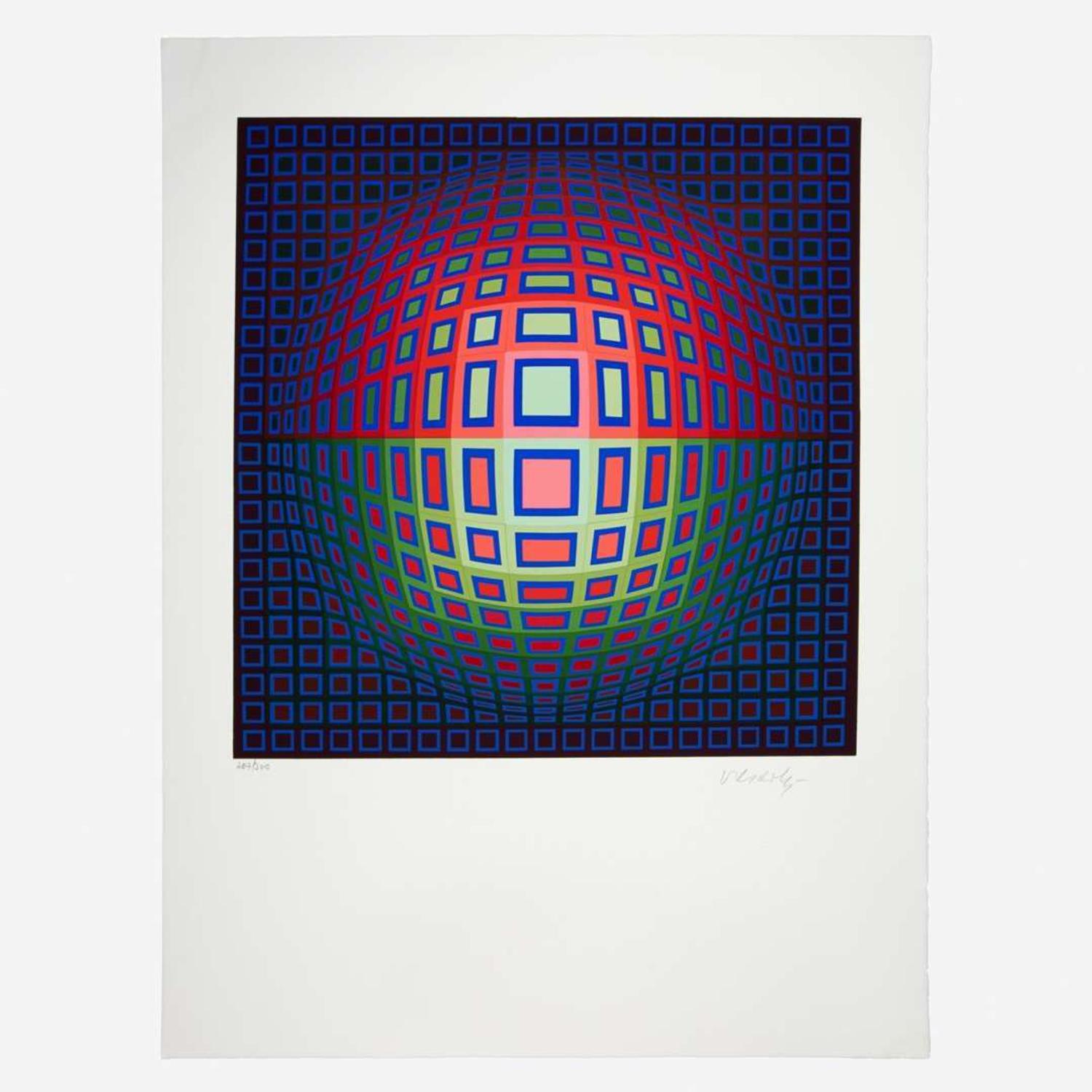 Victor Vasarely (Hungarian/French, 1906-1997) Jenge; together with a companion