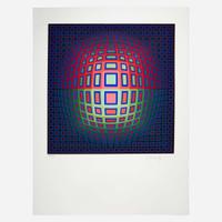 Victor Vasarely (Hungarian/French, 1906-1997) Jenge; together with a companion