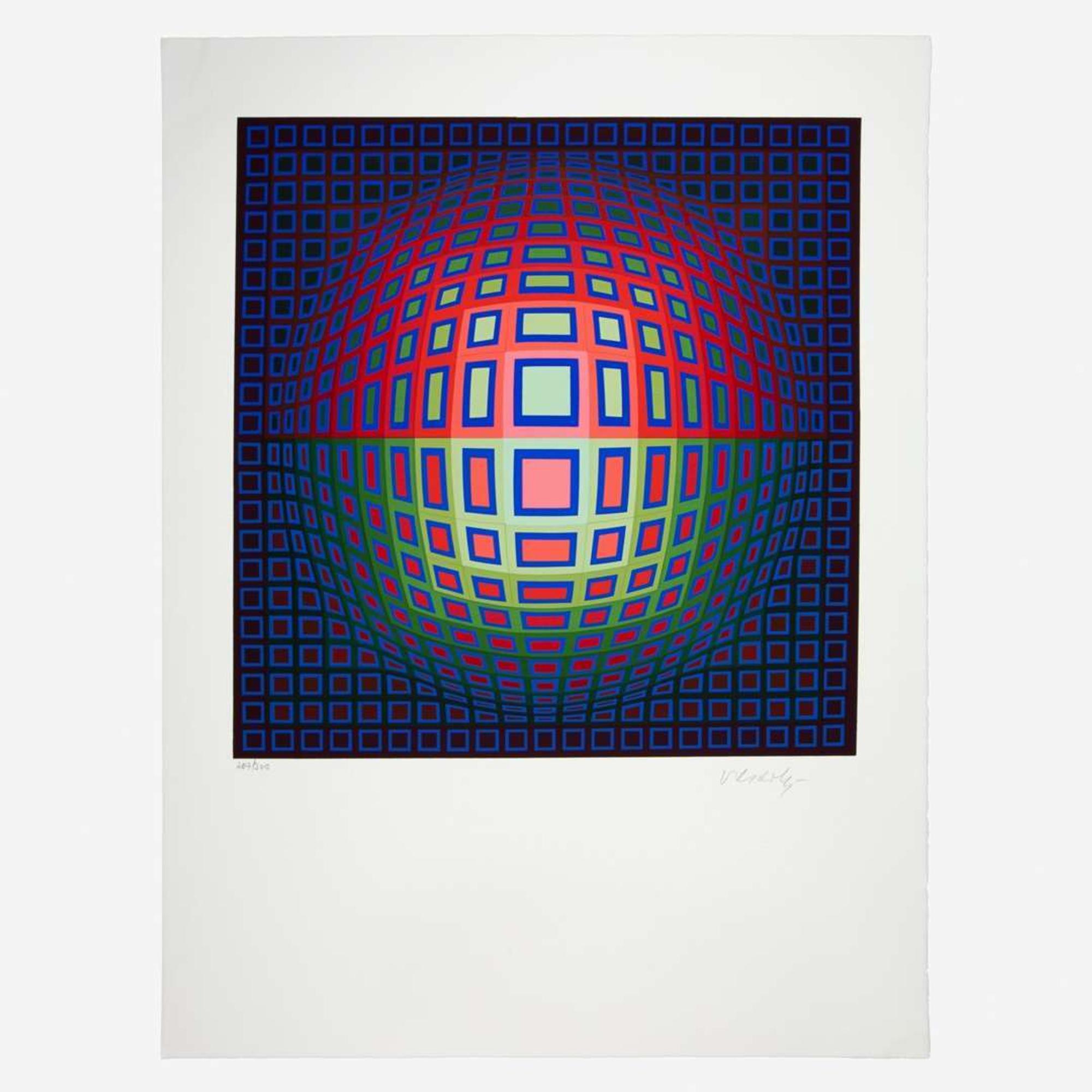 Victor Vasarely (Hungarian/French, 1906-1997) Jenge; together with a companion