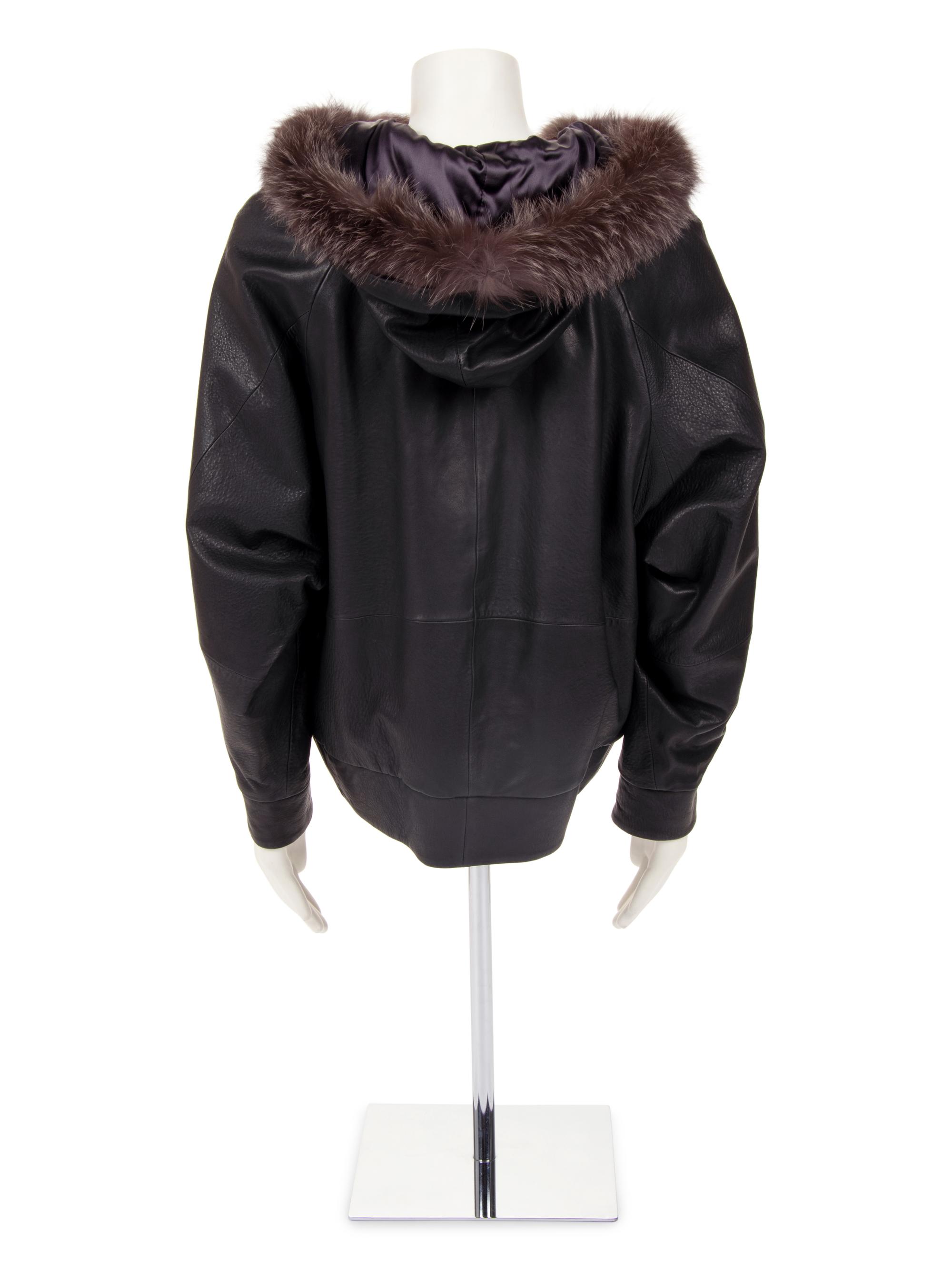 Brunello Cucinelli Fur Trimmed Leather Jacket
