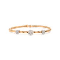 Bicolor Gold and Diamond Flexible Cuff Bracelet