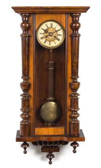 A Victorian Walnut Regulator Clock Height 41 inches. — CIRCA 1870