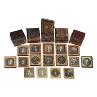 [Early Photography] Group of 32 Sixth Plate Daguerreotypes of Men