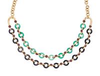 YELLOW GOLD AND MULTIGEM NECKLACE