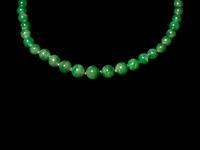 A Jadeite Bead and Diamond Necklace