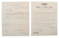 [CIVIL WAR]. A group of 9 documents related to the 7th US Colored Troops including muster rolls and appointments for 2nd Lieutenant Joseph M. Califf.