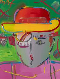 Zero Series, Version II, #4, 1990 and Man with Umbrella, 1988 (two works)