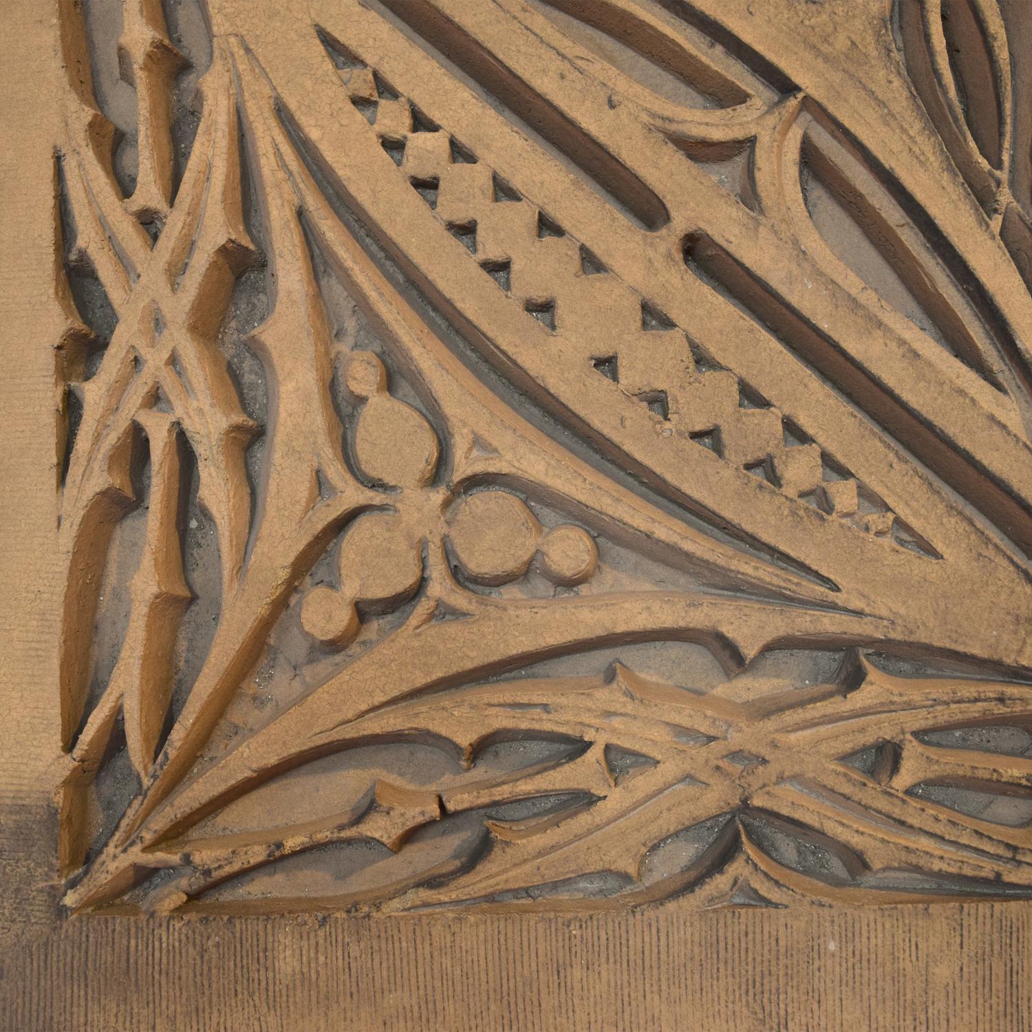 A Sullivan Designed Terra Cotta Facade Fragment from the St. Nicholas Hotel 27.5" W x 4" D x 32" H — United States, 1894