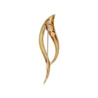 HENRY DUNAY, YELLOW GOLD BROOCH
