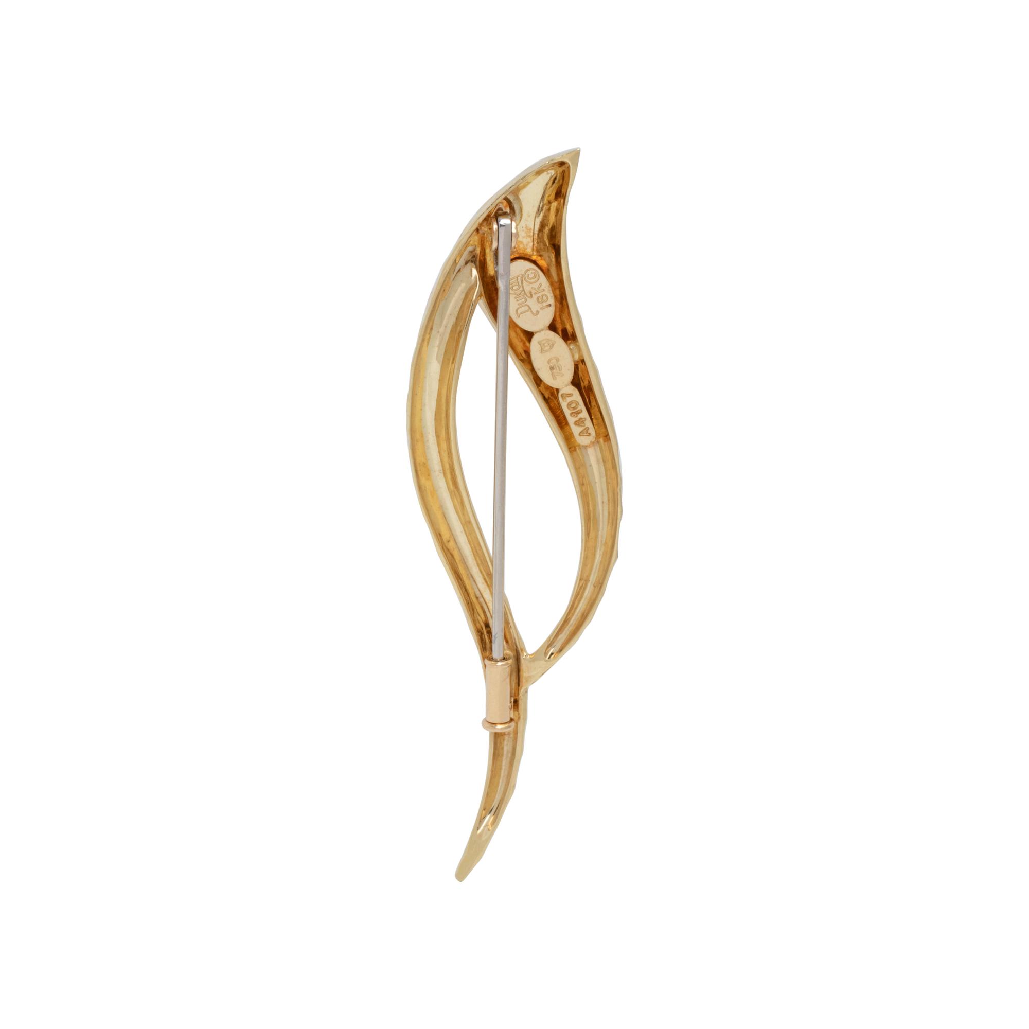 HENRY DUNAY, YELLOW GOLD BROOCH