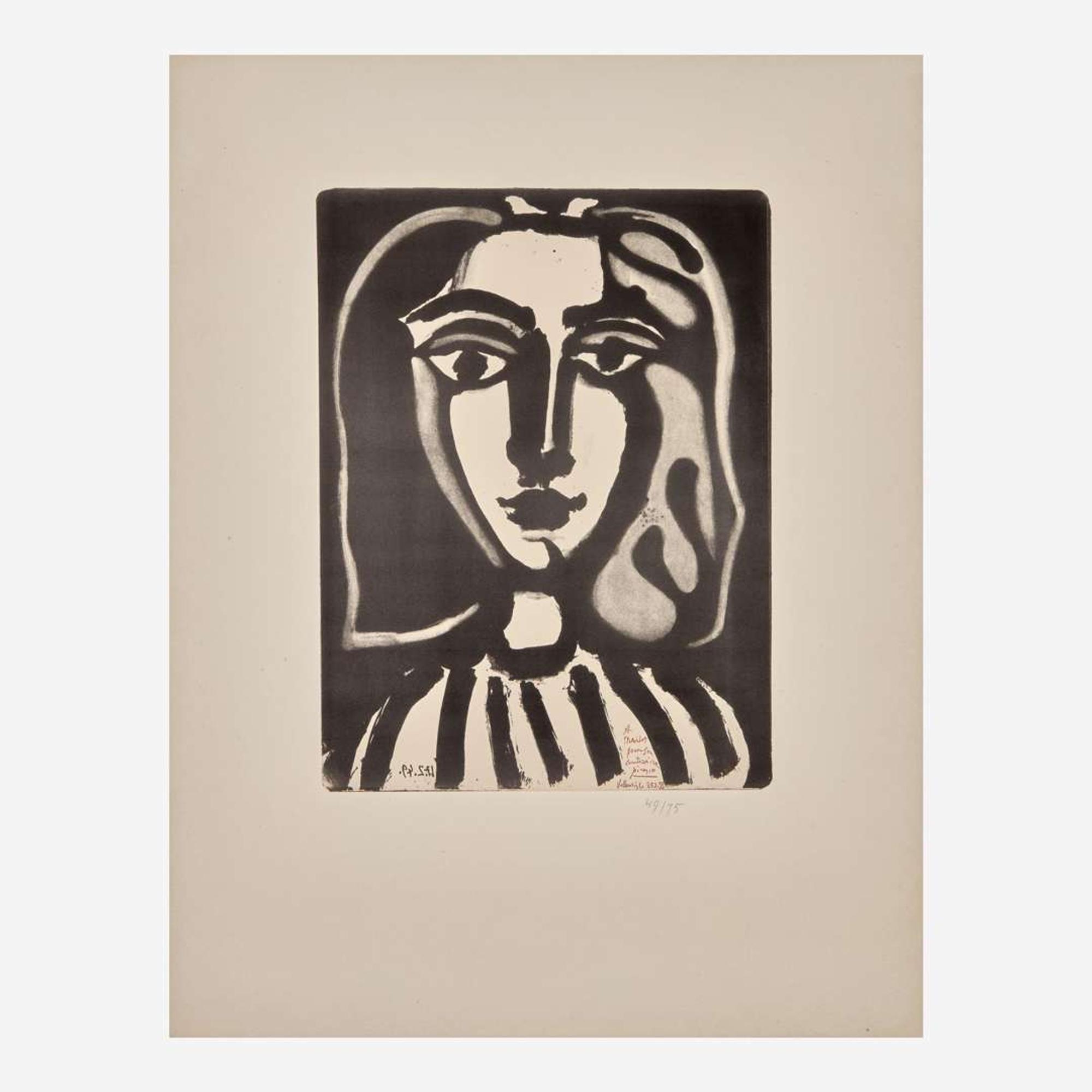 Pablo Picasso (Spanish, 1881-1973) Jeune Femme (from Lithographie pour le Centenaire de l'Imprimerie Mourlot)