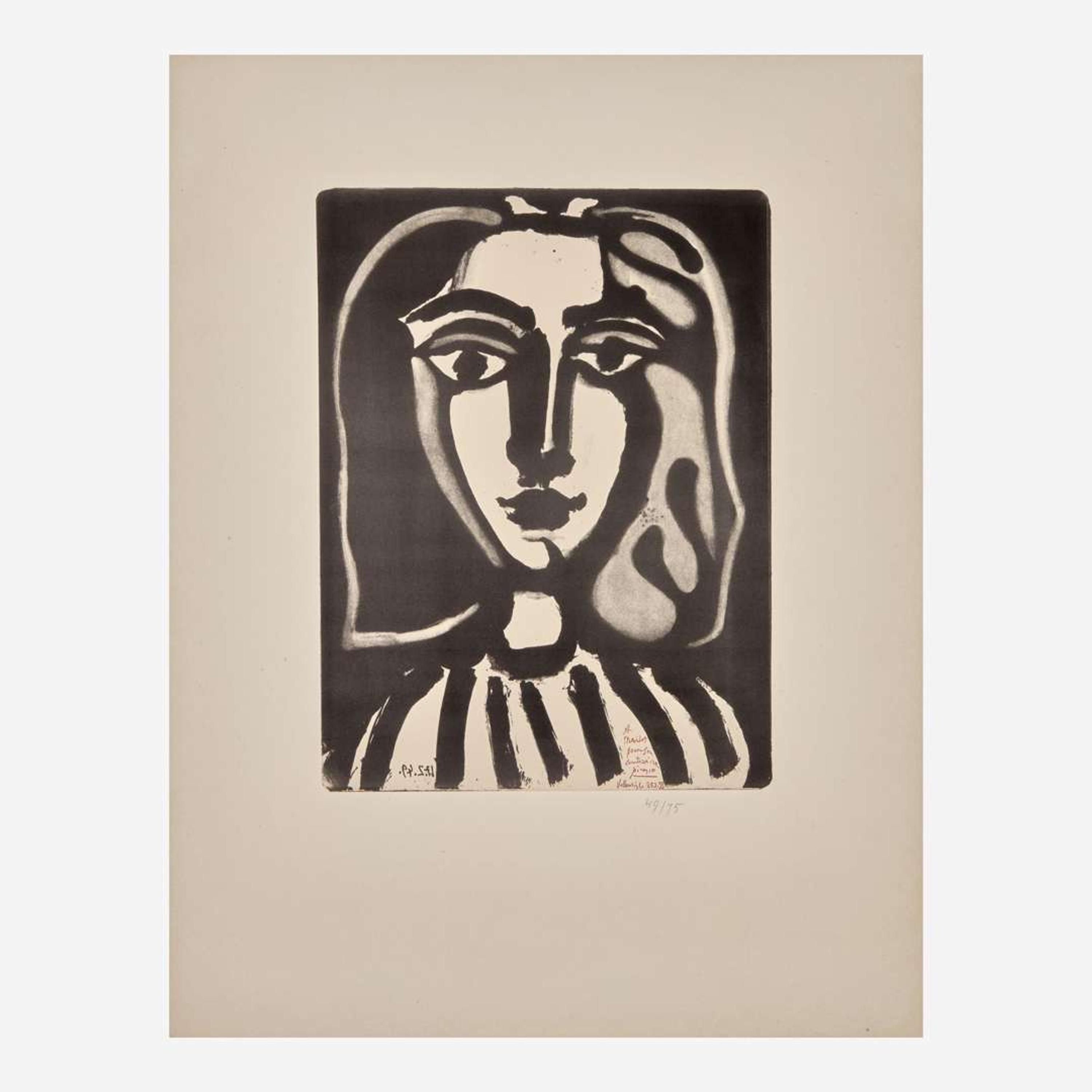 Pablo Picasso (Spanish, 1881-1973) Jeune Femme (from Lithographie pour le Centenaire de l'Imprimerie Mourlot)