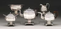 An assembled Classical sterling silver tea service thomas fletcher, sidney gardiner and anthony rasch, philadelphia, pa, circa 1815
