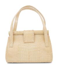 Nancy Gonzalez White Crocodile Frame Bag, 2000s