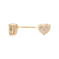 HEART SHAPED DIAMOND STUD EARRINGS