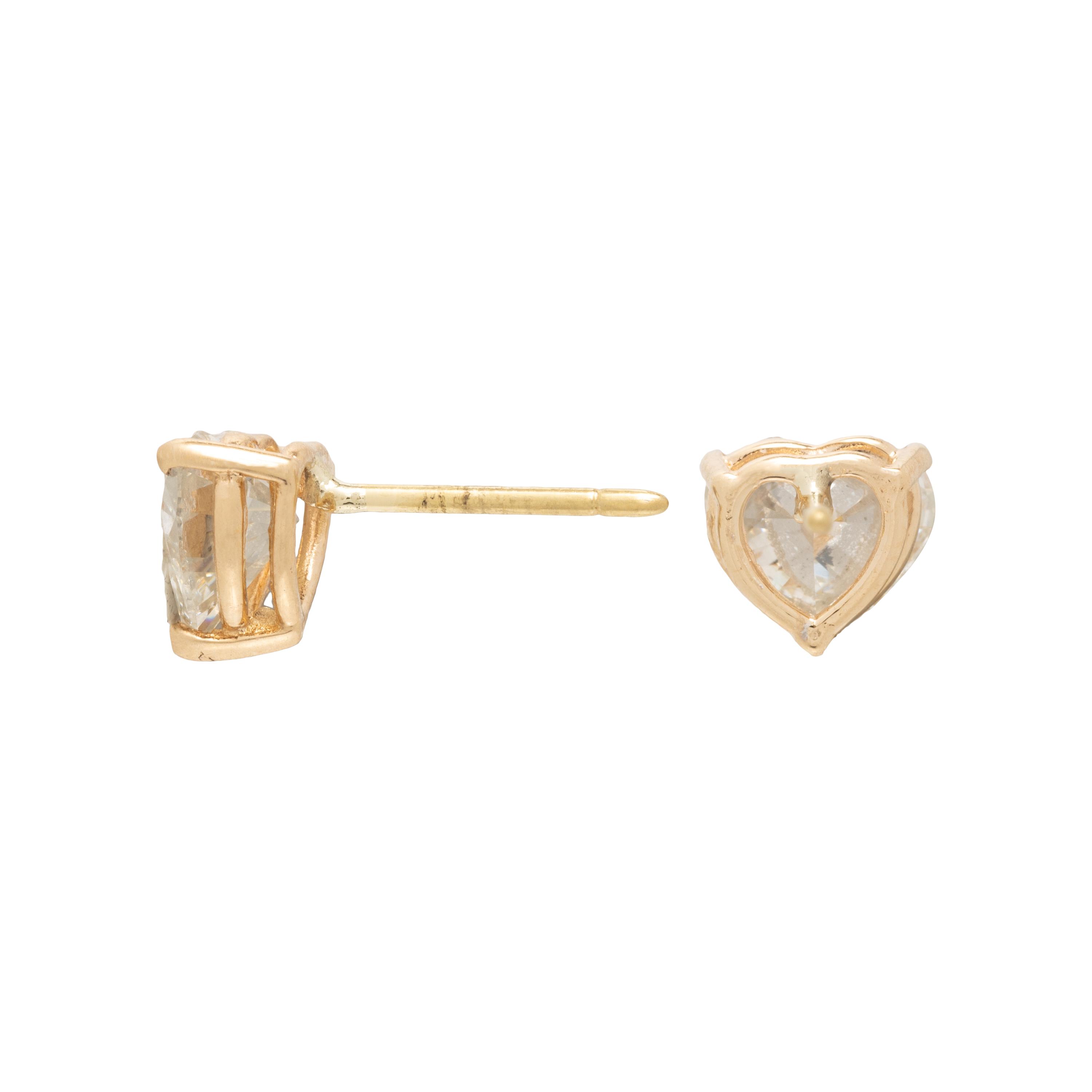 HEART SHAPED DIAMOND STUD EARRINGS