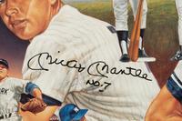 A Mickey Mantle and Don Mattingly Yankee Tradition Poster Signed Autograph Sports Impressions Poster (Beckett Authentication Services Letter BAS Certified),