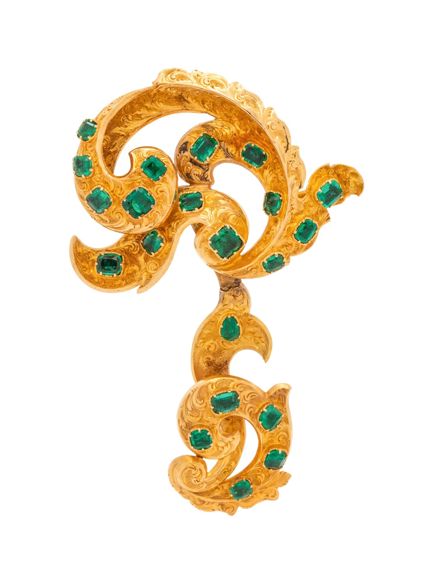 Georgian, Gold and Emerald Brooch