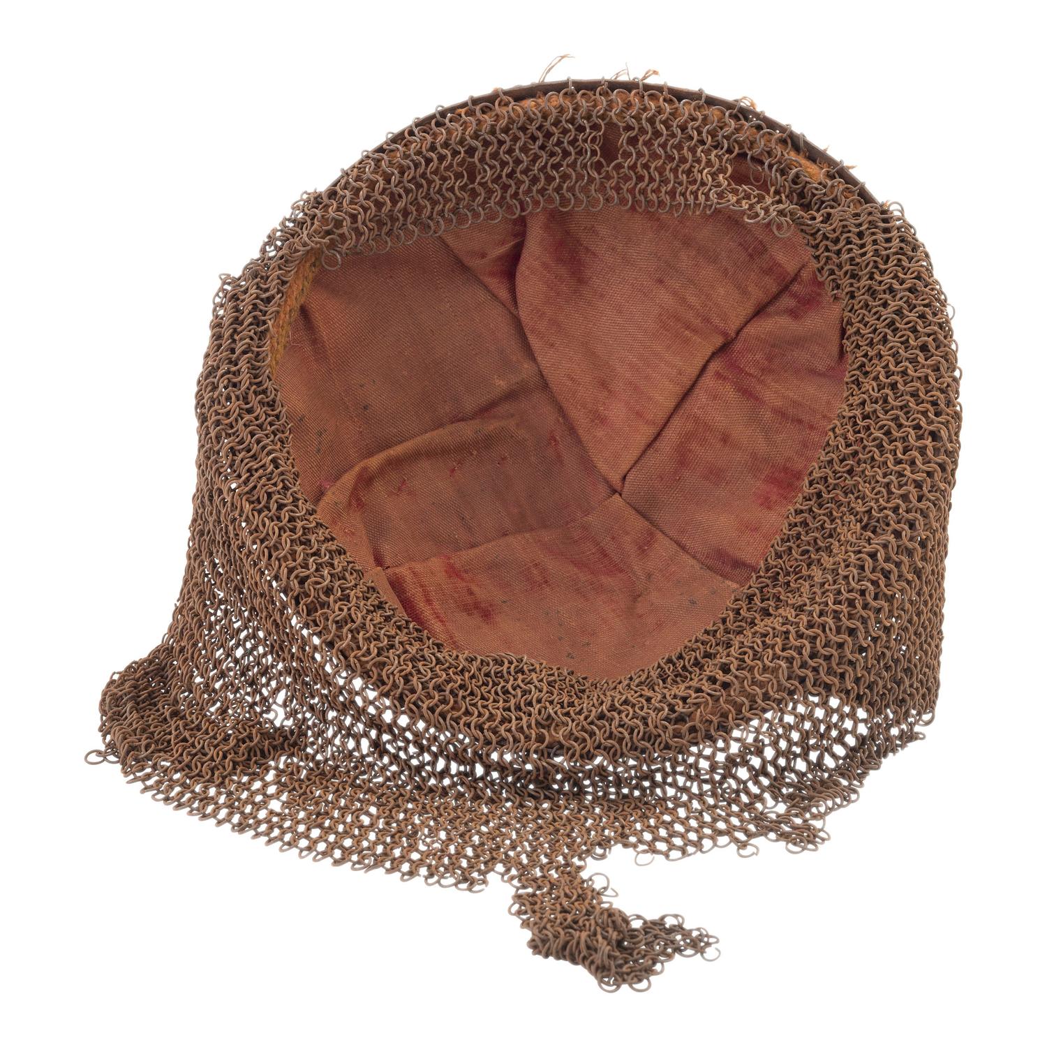 Indo Persian Kulah Khud Spiked Helmet with Chainmail Aventail