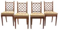 A Group of Four Victorian Side Chairs Height 34 1/2 x width 14 x depth 18 inches. — LATE 19TH CENTURY