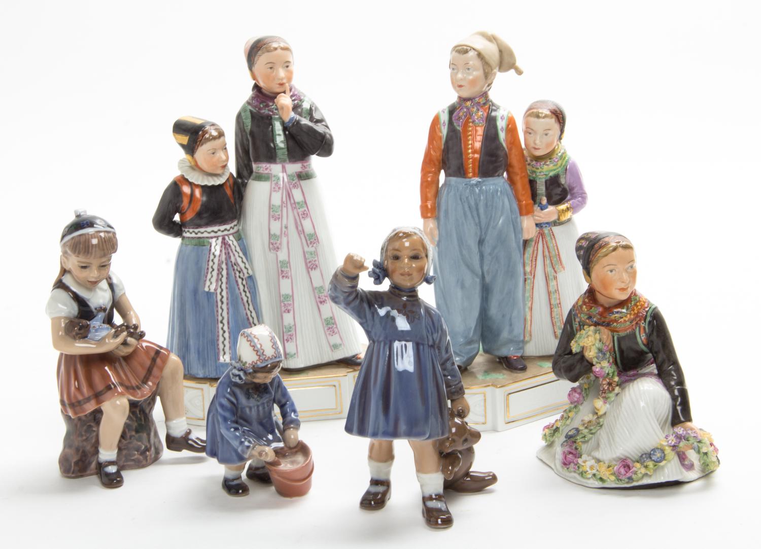 A Group of Danish Porcelain Figures Height of tallest 9 inches. — SECOND HALF 20TH CENTURY