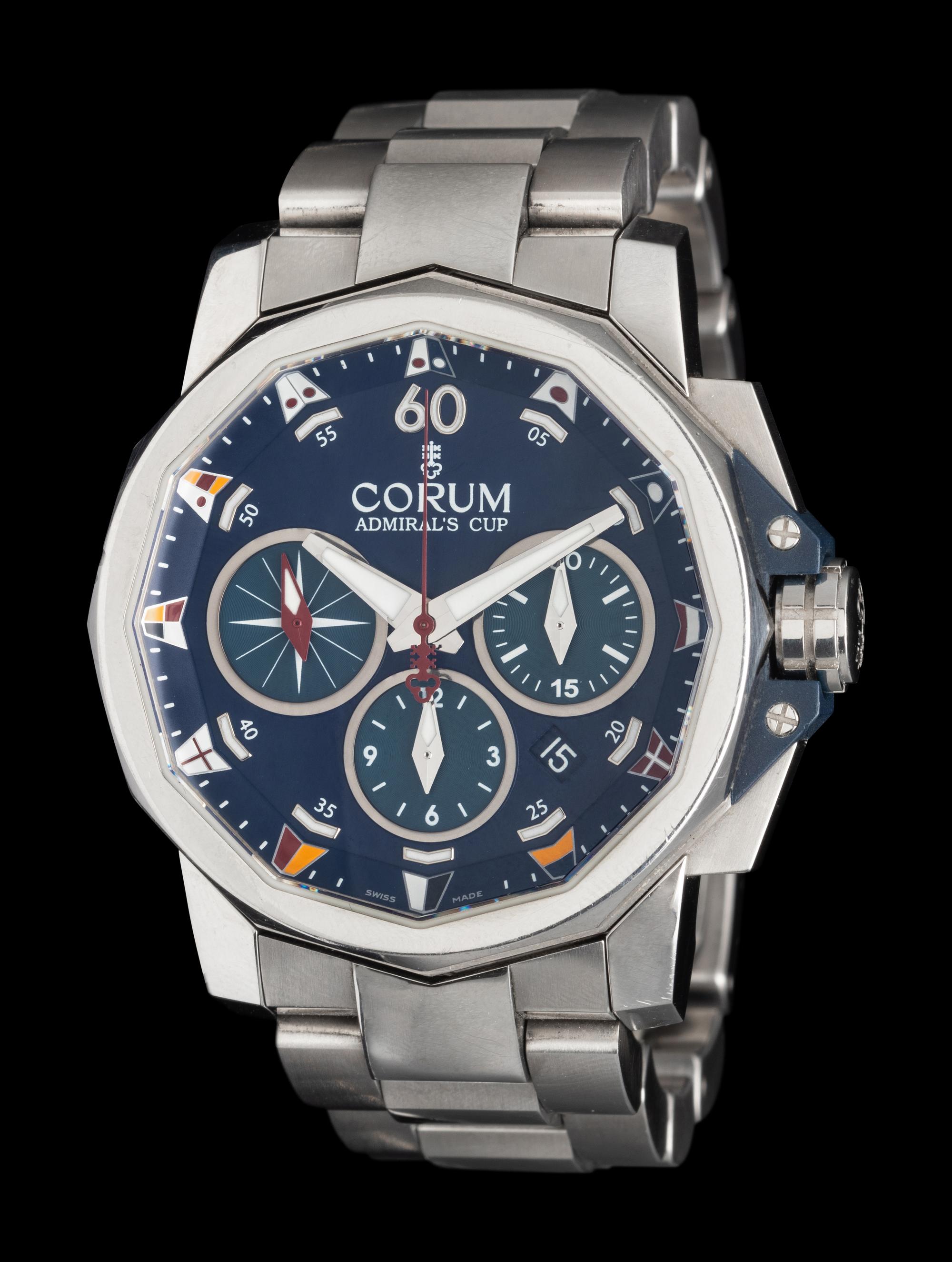 CORUM, STAINLESS STEEL 'ADMIRAL'S CUP' WATCH