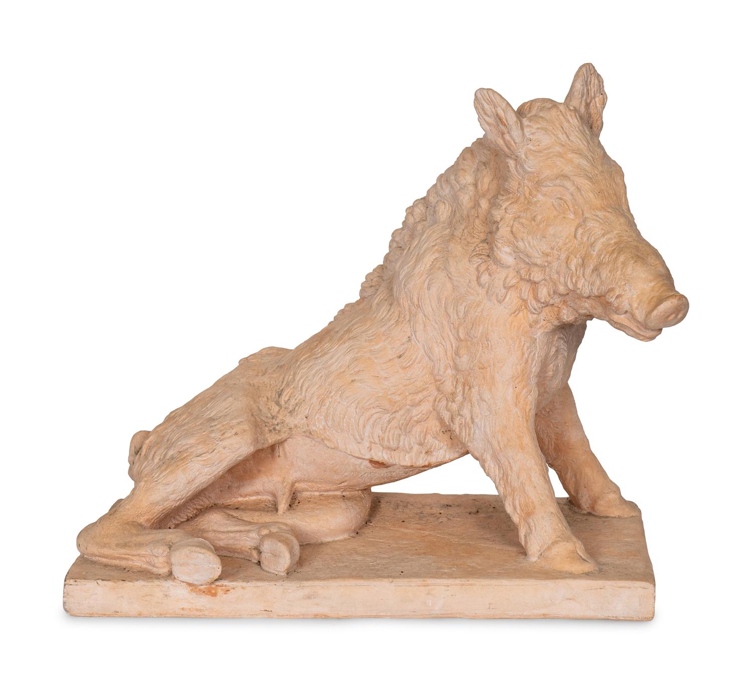 A Large Ceramic Boar Sculpture in the Manner of The Uffizi Porcellino