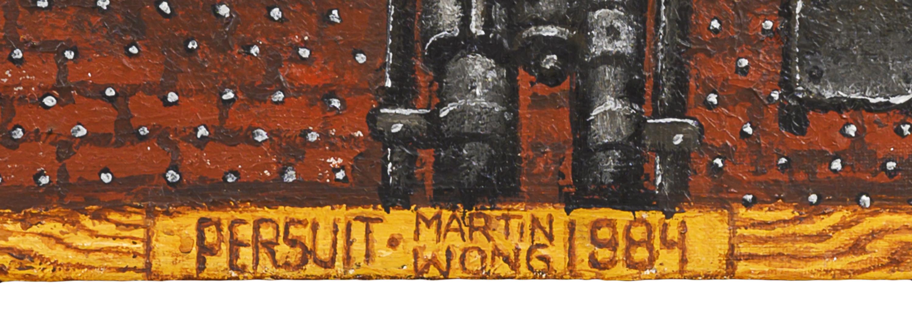 Martin Wong (American, 1946-1999) — Persuit (El Que Gane Pierde - He Who Wins Looses), 1984
