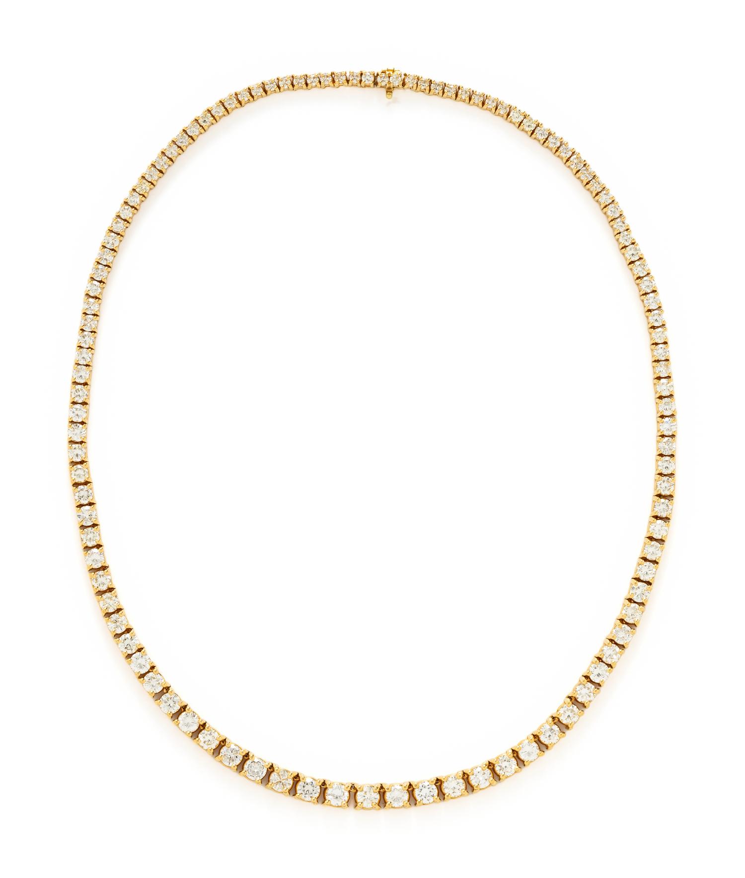 YELLOW GOLD AND DIAMOND RIVIÈRE NECKLACE