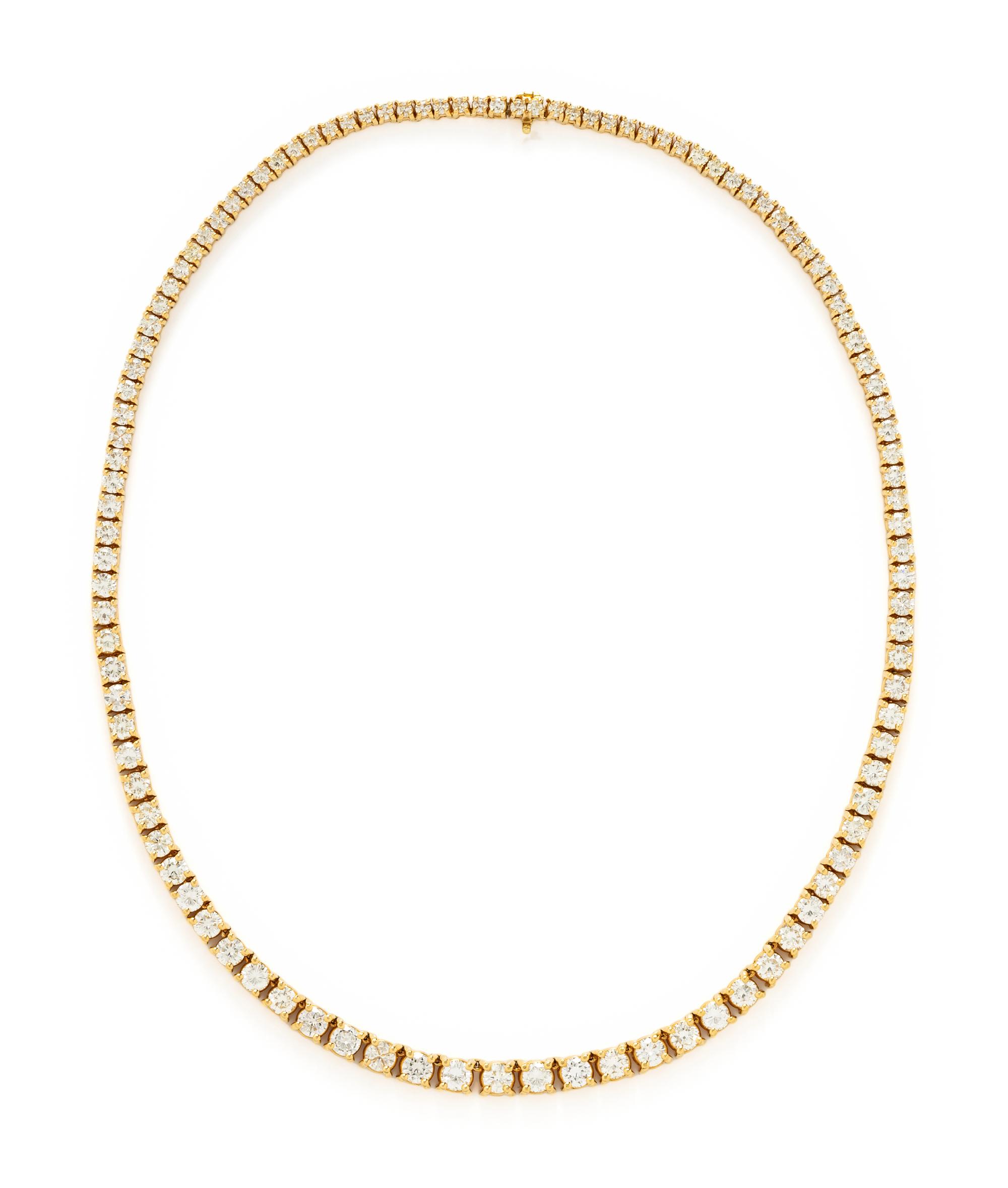 YELLOW GOLD AND DIAMOND RIVIÈRE NECKLACE