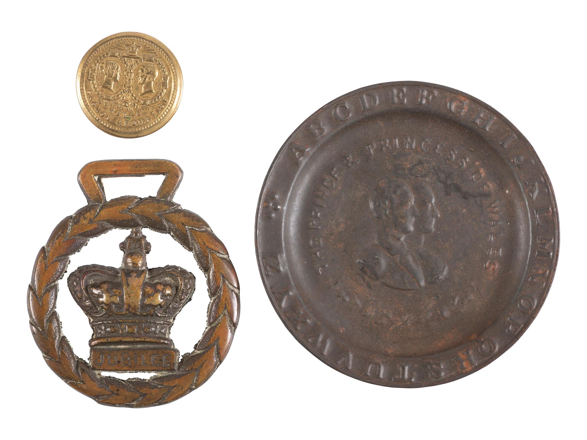 [ROYALTY]. A group of handkerchiefs, ceramics, and other ephemera from Queen VICTORIA, King GEORGE V, and King EDWARD VIII comprising: