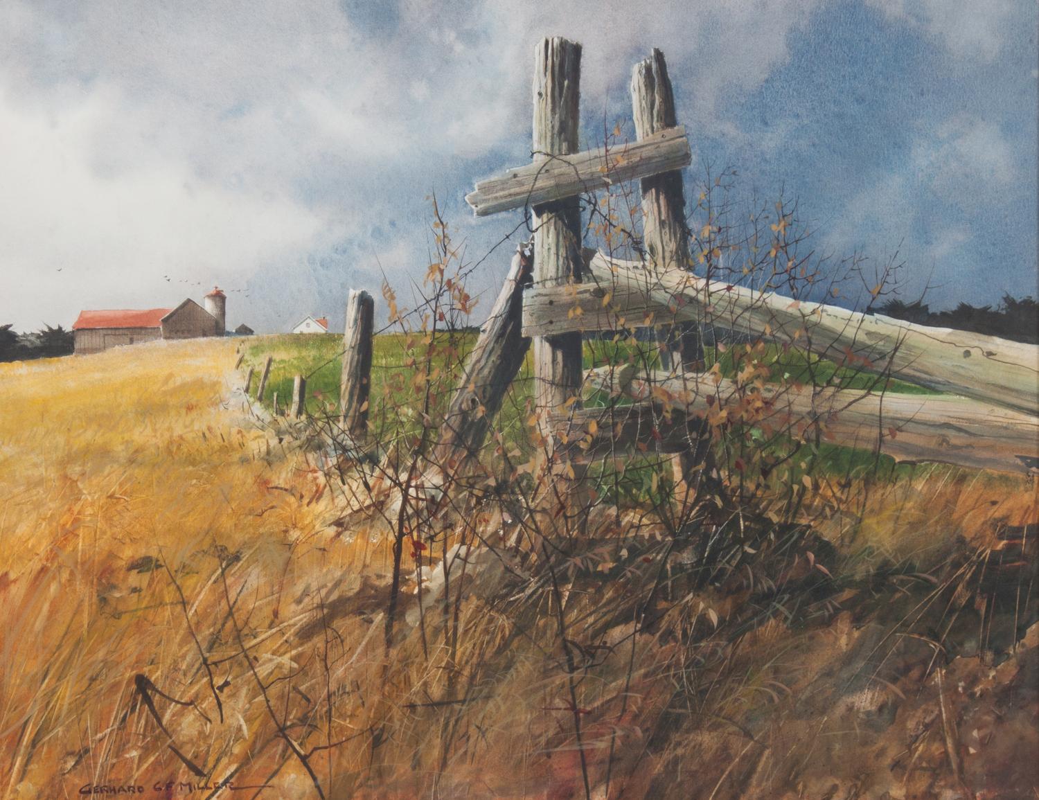 Gerhard Miller, (Wisconsin, 1903-2003), The Line Fence